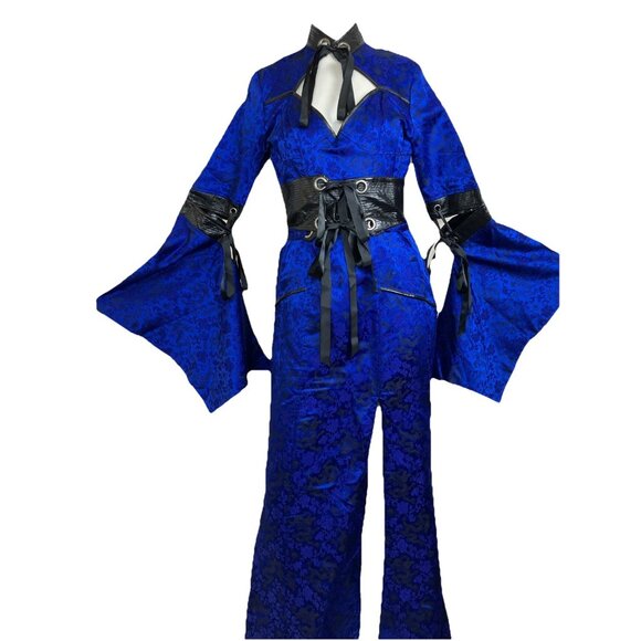 Lip Service Hollywood Geisha Blue and Black Gothic Dress - Picture 2 of 6